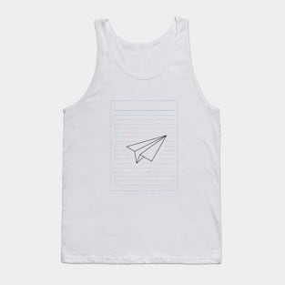 Japanese Origami Plane on Paper Tank Top